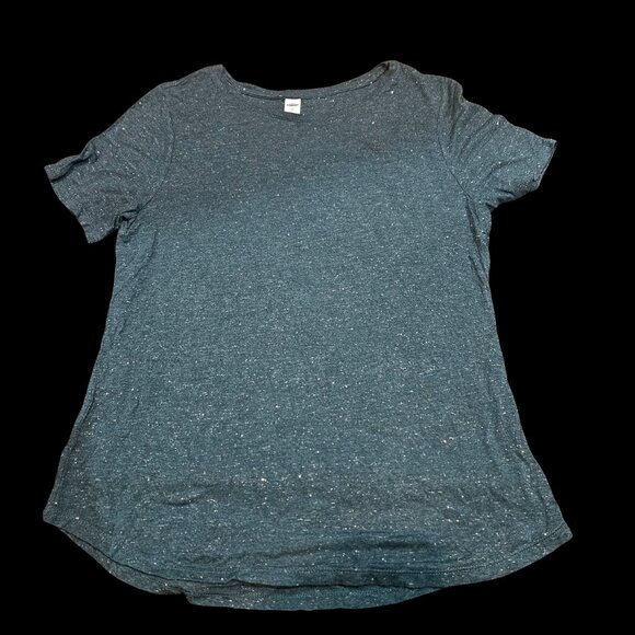 Old Navy Teal Sparkle Scoop Neck Tee – Size Medium – Short Sleeve Casual - Picture 3 of 5
